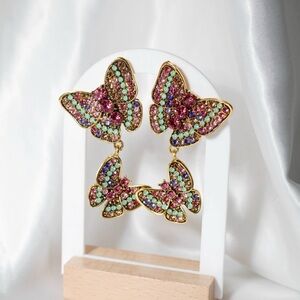 ✨Betsey Johnson Yara Rhinestone Butterfly Earrings